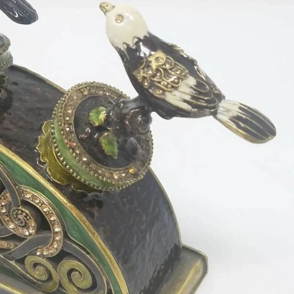 Vintage metal bottle stopper w/holder Cloisonné enamel set of 3 bar ware mancave